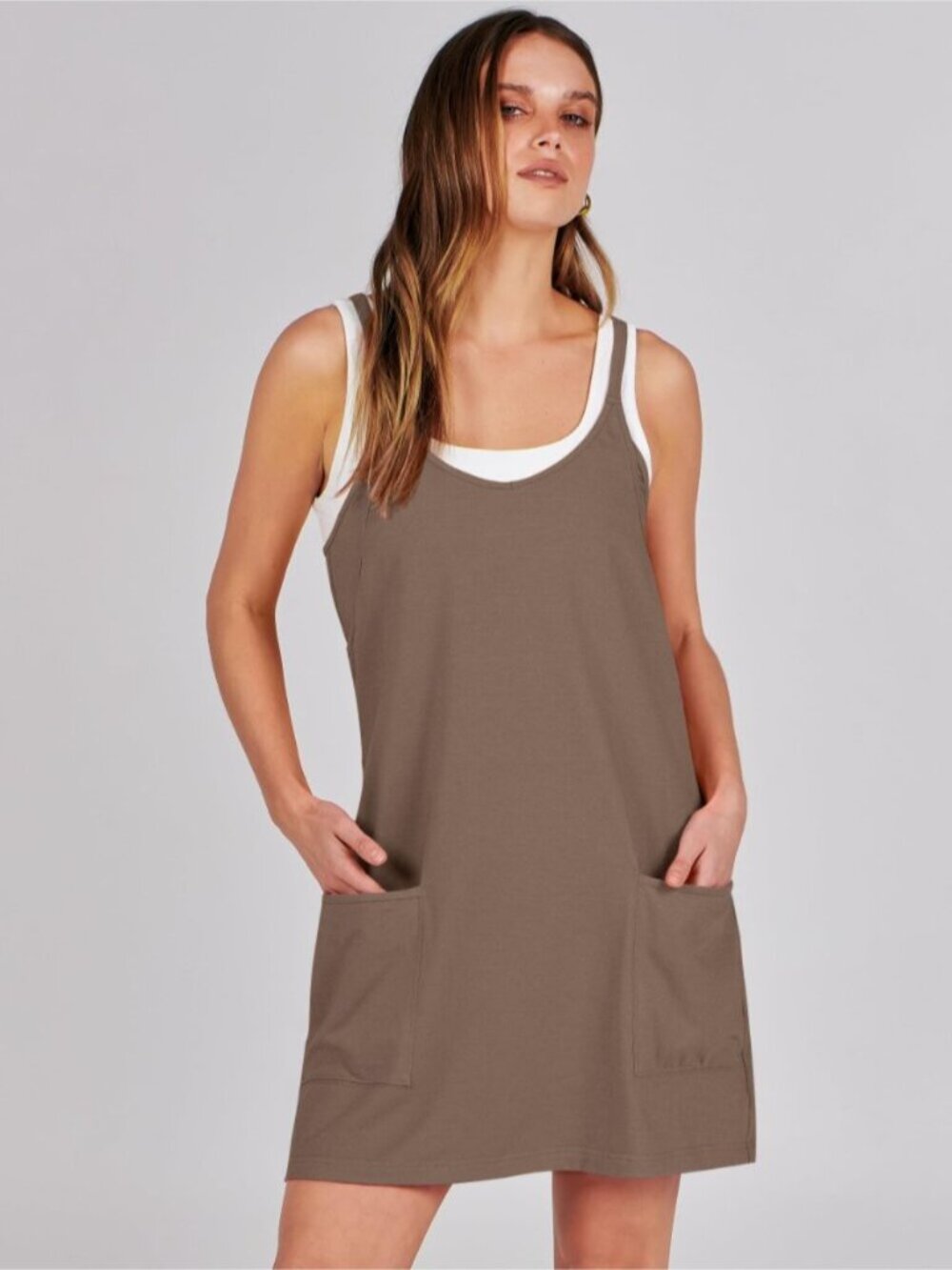 Athletic Mini Romper Dress with Built-in Shorts - Picture 7 of 9